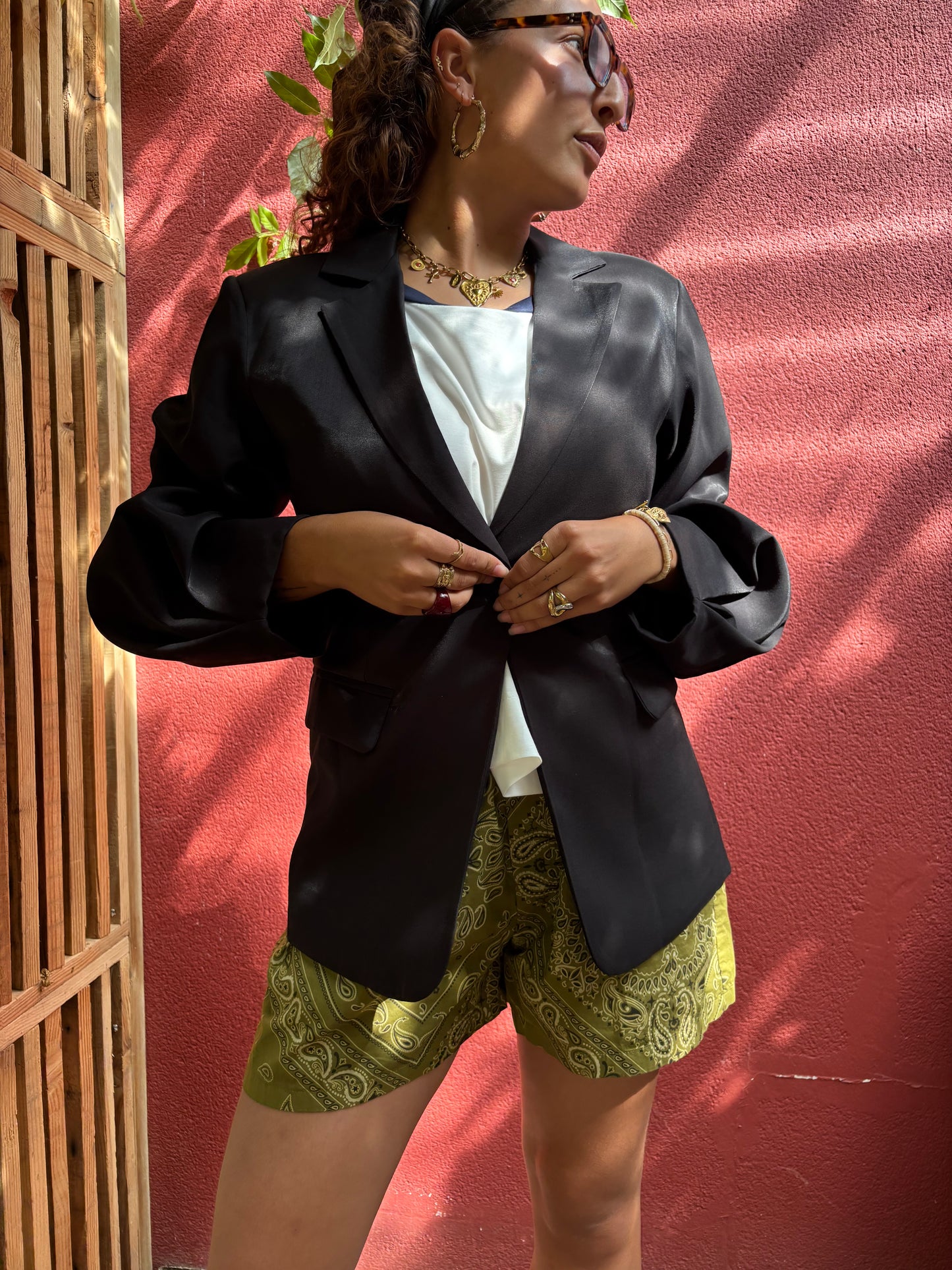 Veste blazer cintrée scintillante