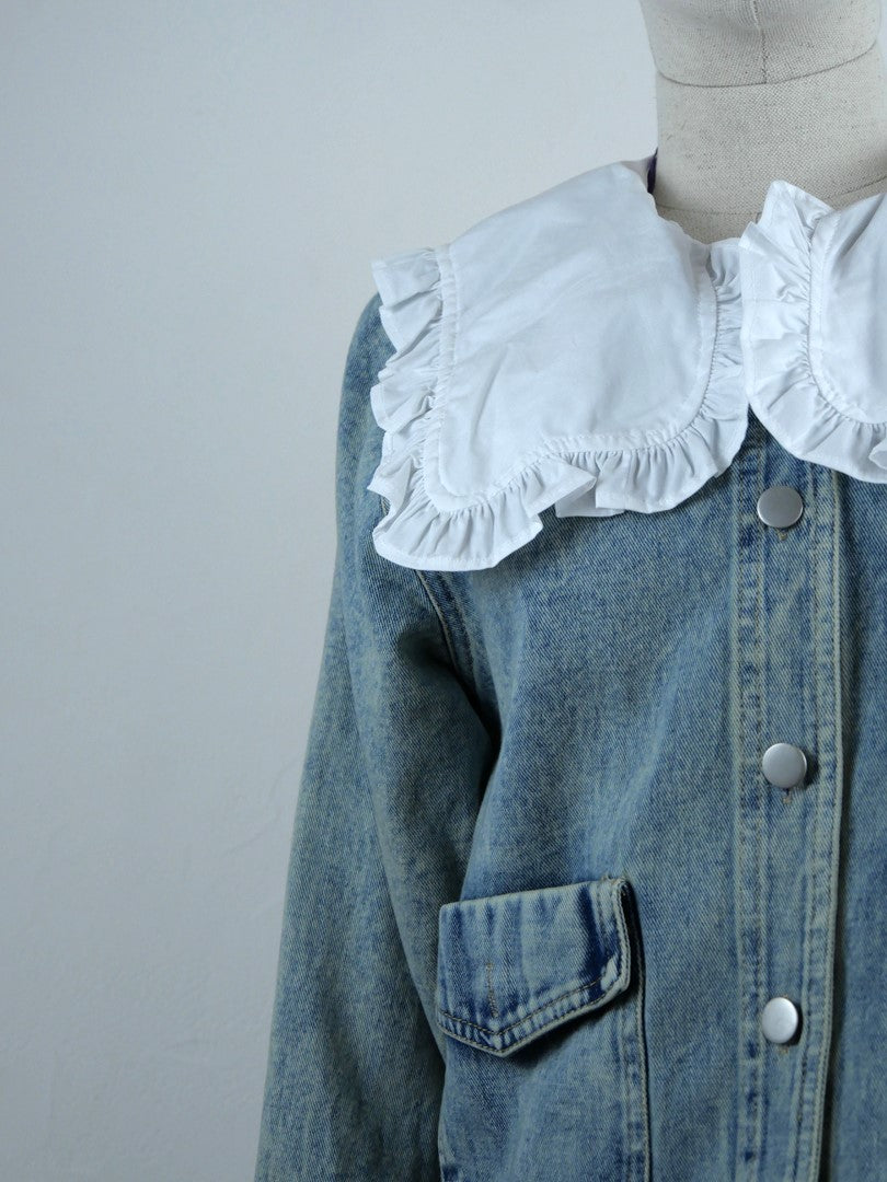 Veste en jean col Claudine