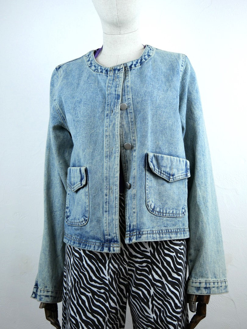 Veste en jean col Claudine