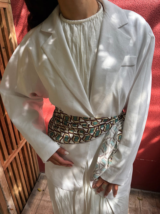 Blazer lin foulard
