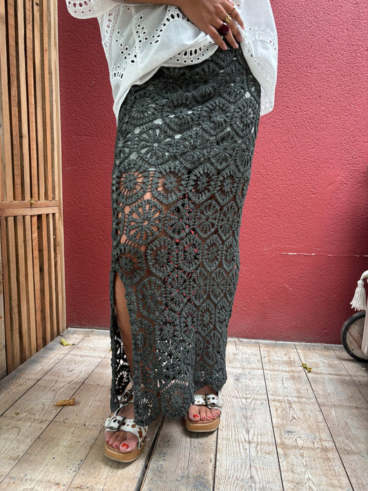 Jupe longue en crochet