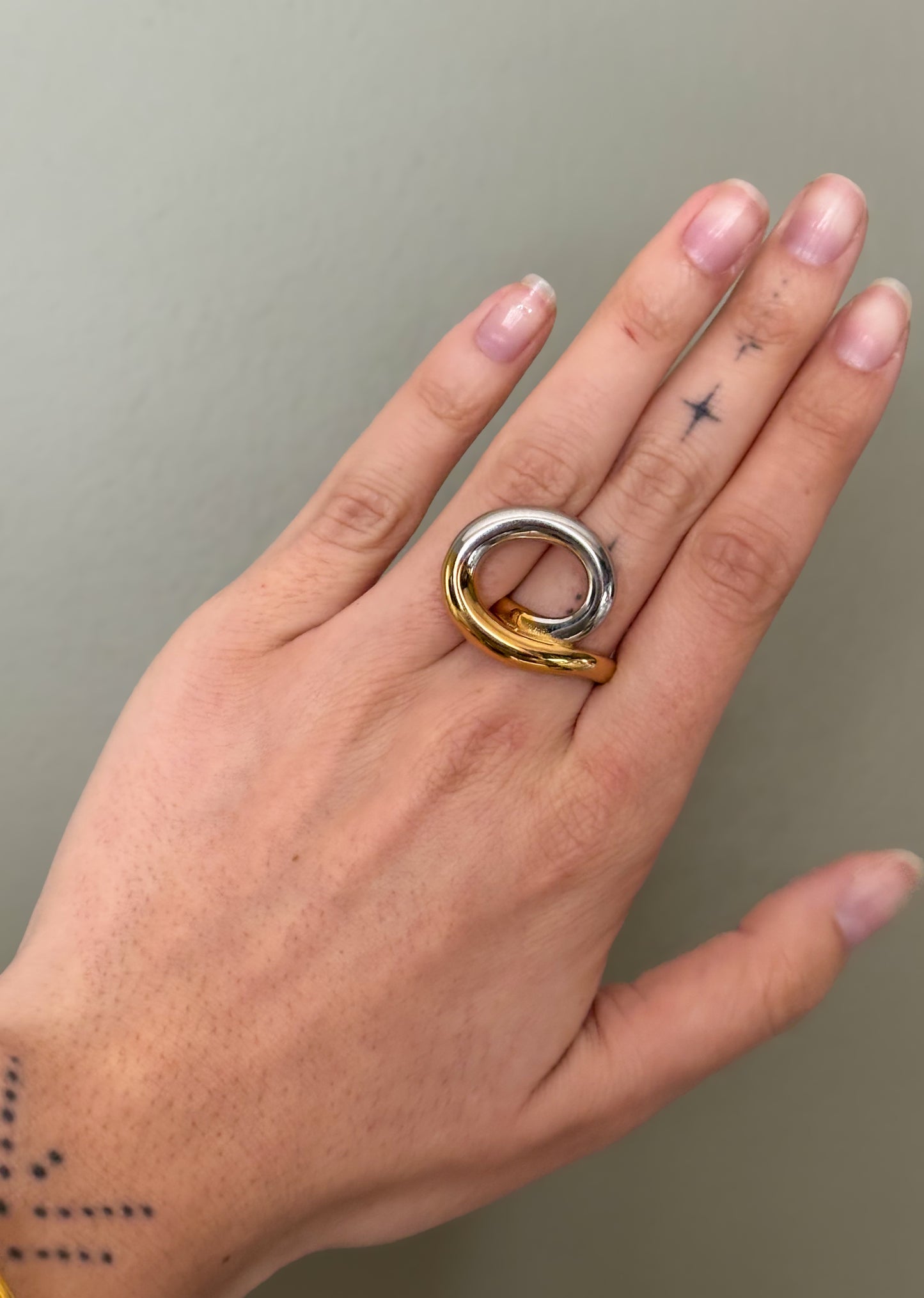 Bague rond argent/or