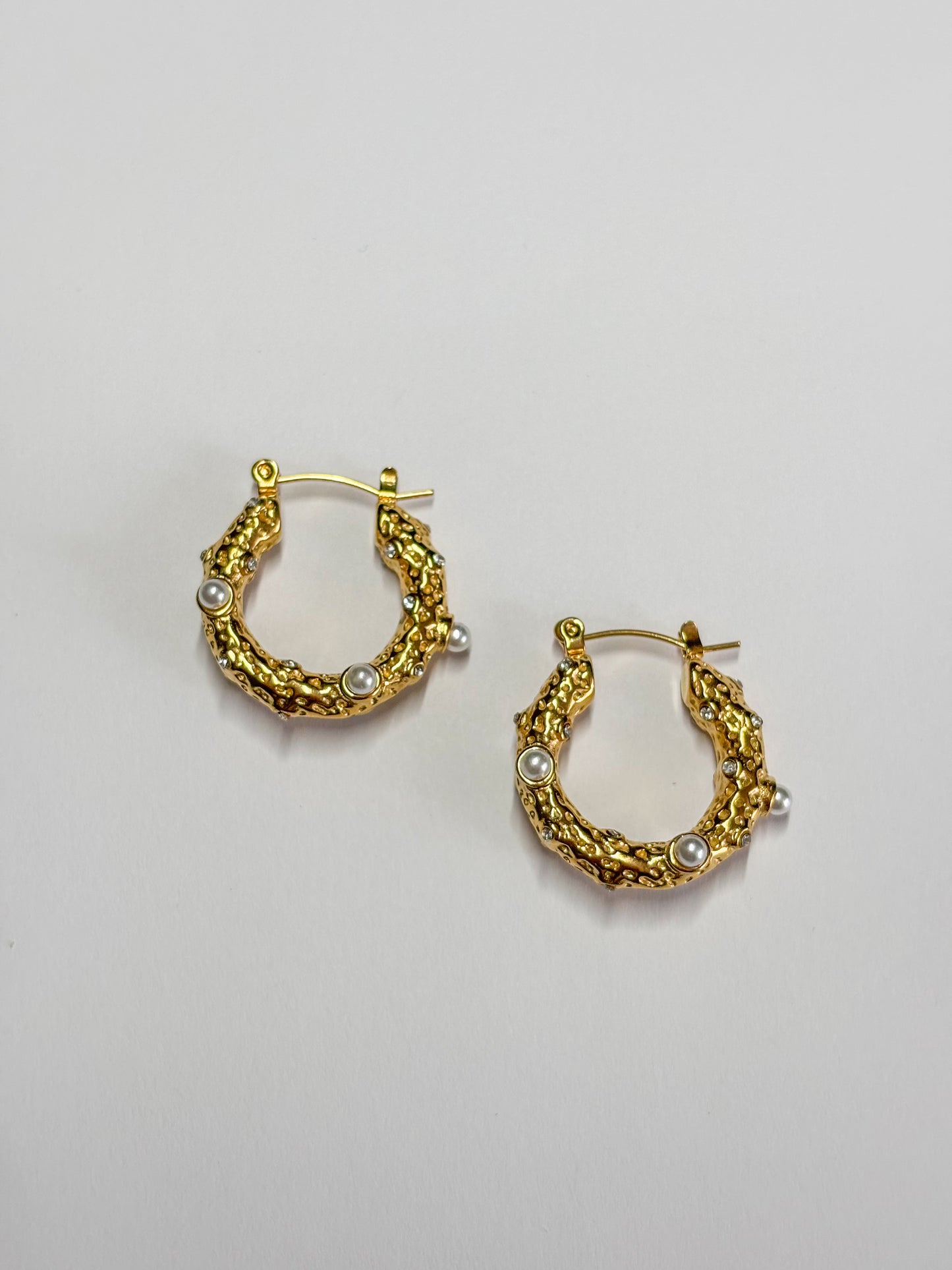 Boucles d’oreilles anneaux perlés