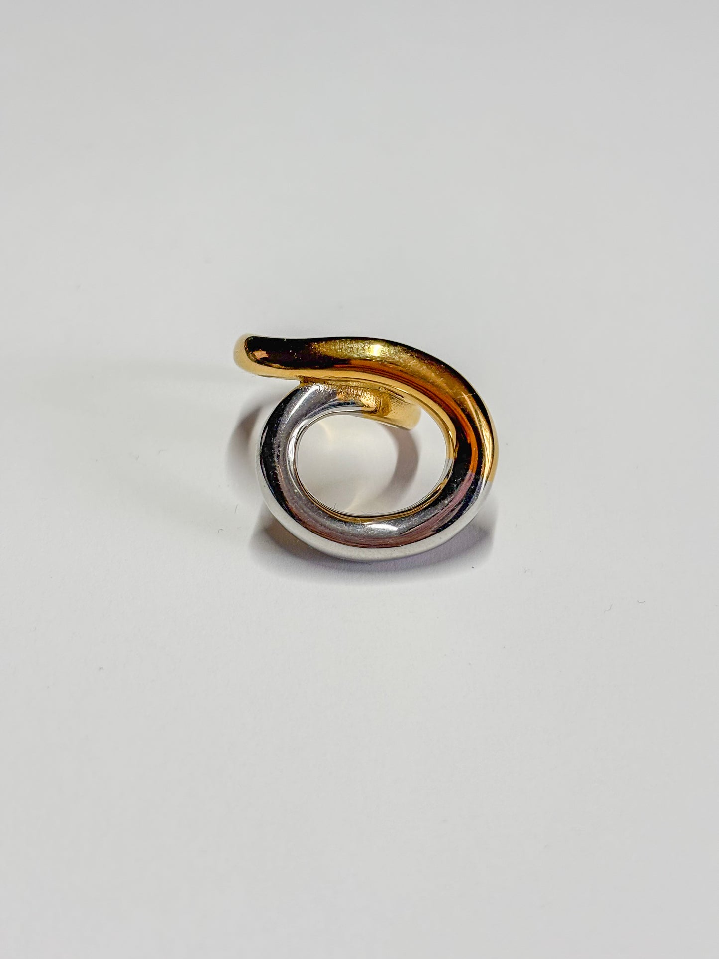 Bague rond argent/or