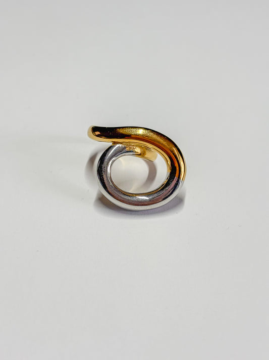 Bague rond argent/or