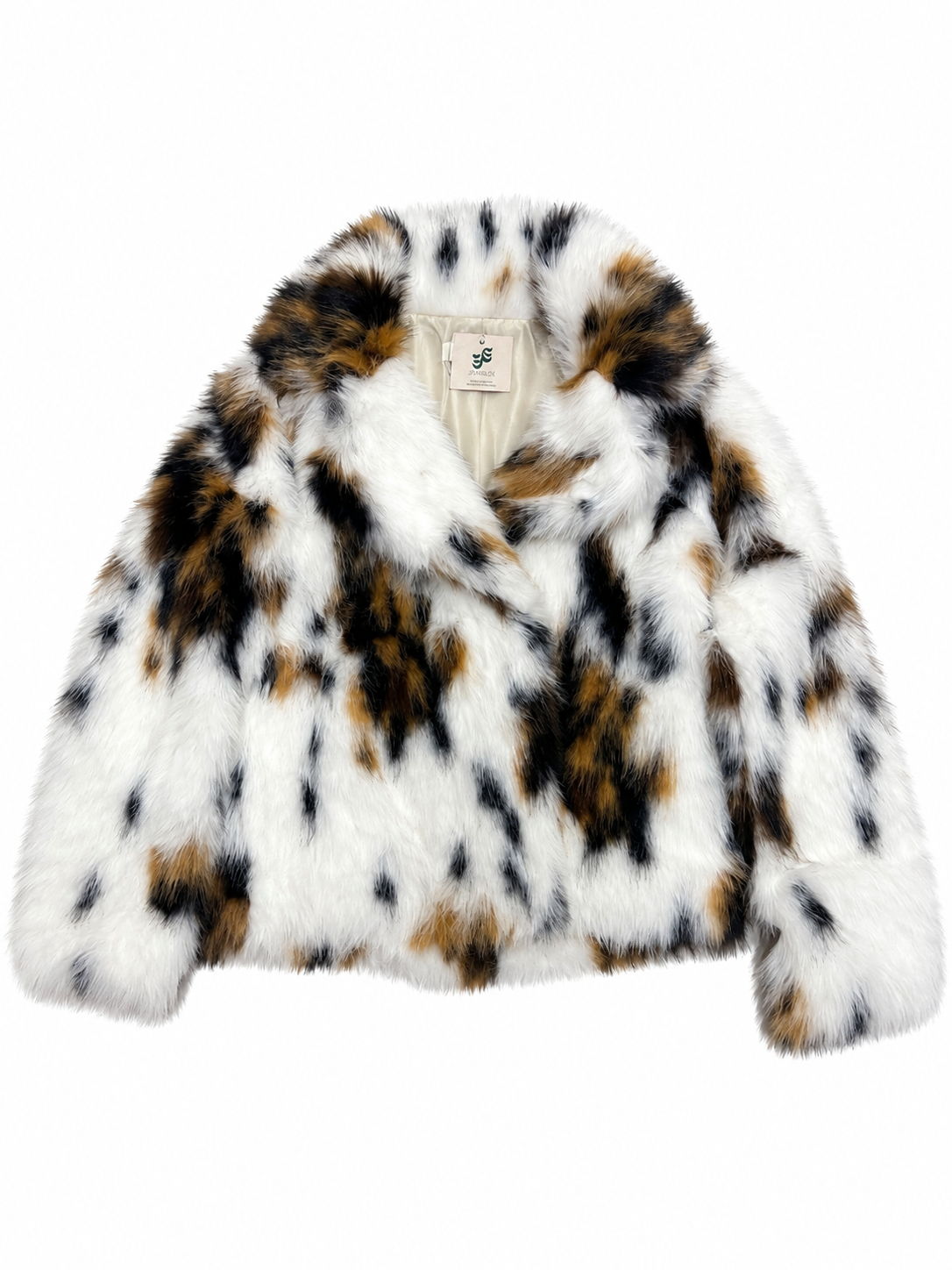 Veste en fausse fourrure à imprimé tacheté