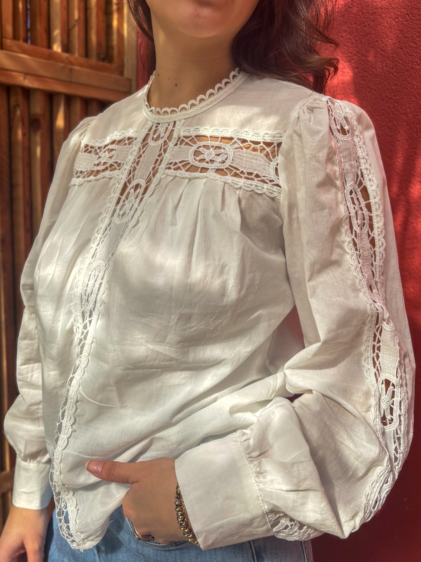 Blouse romantique dentelle