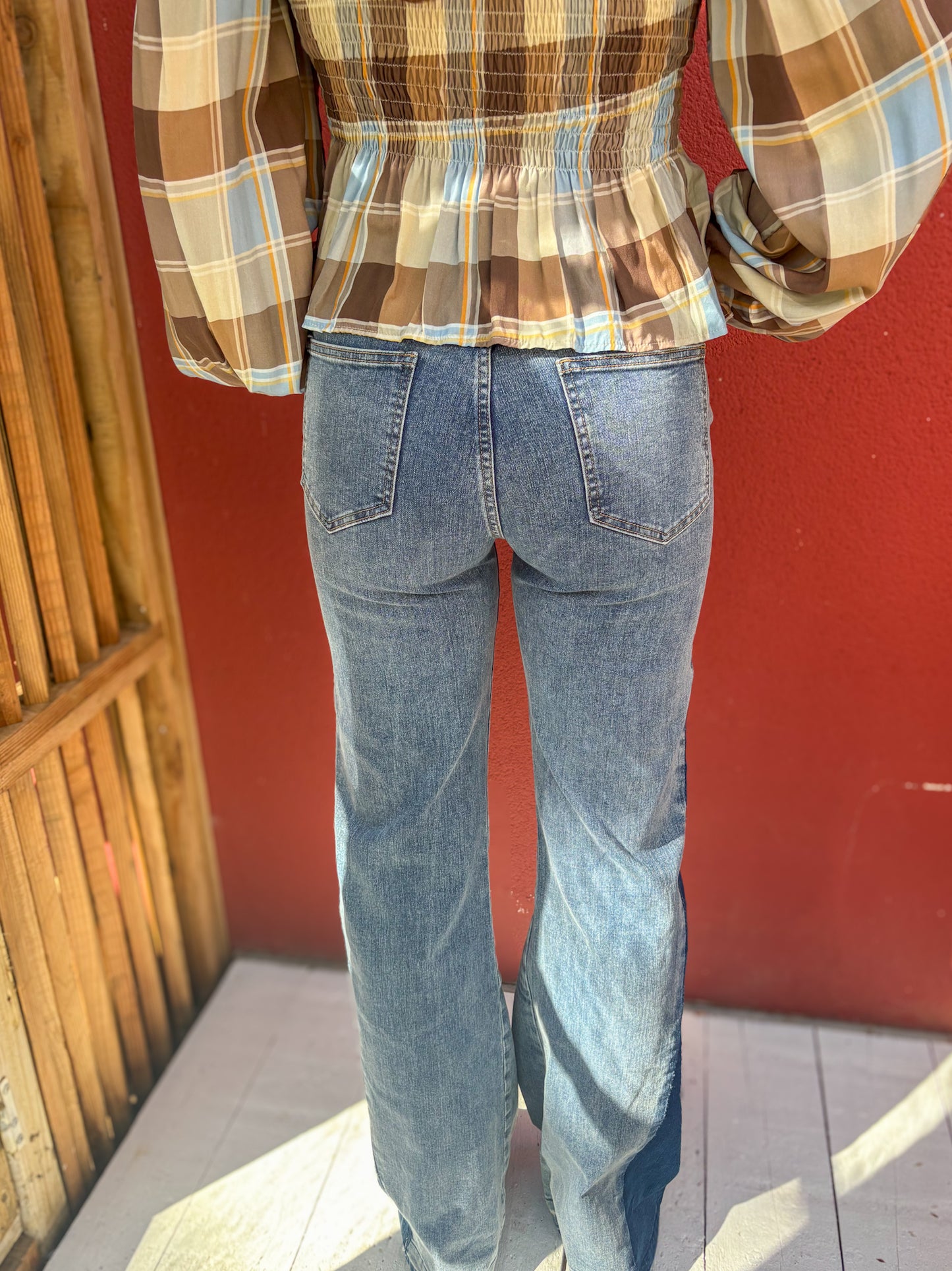 Jean flare patchwork