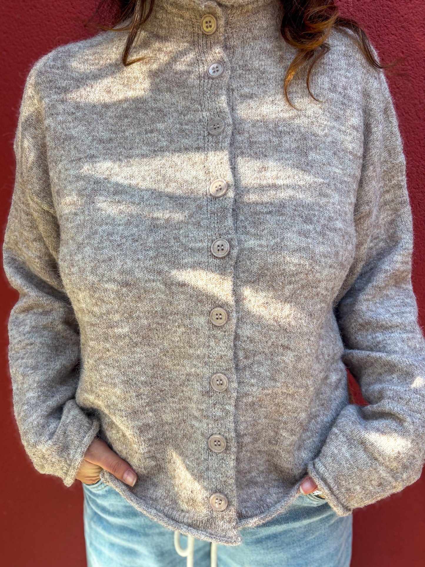 Gilet col montant à boutons