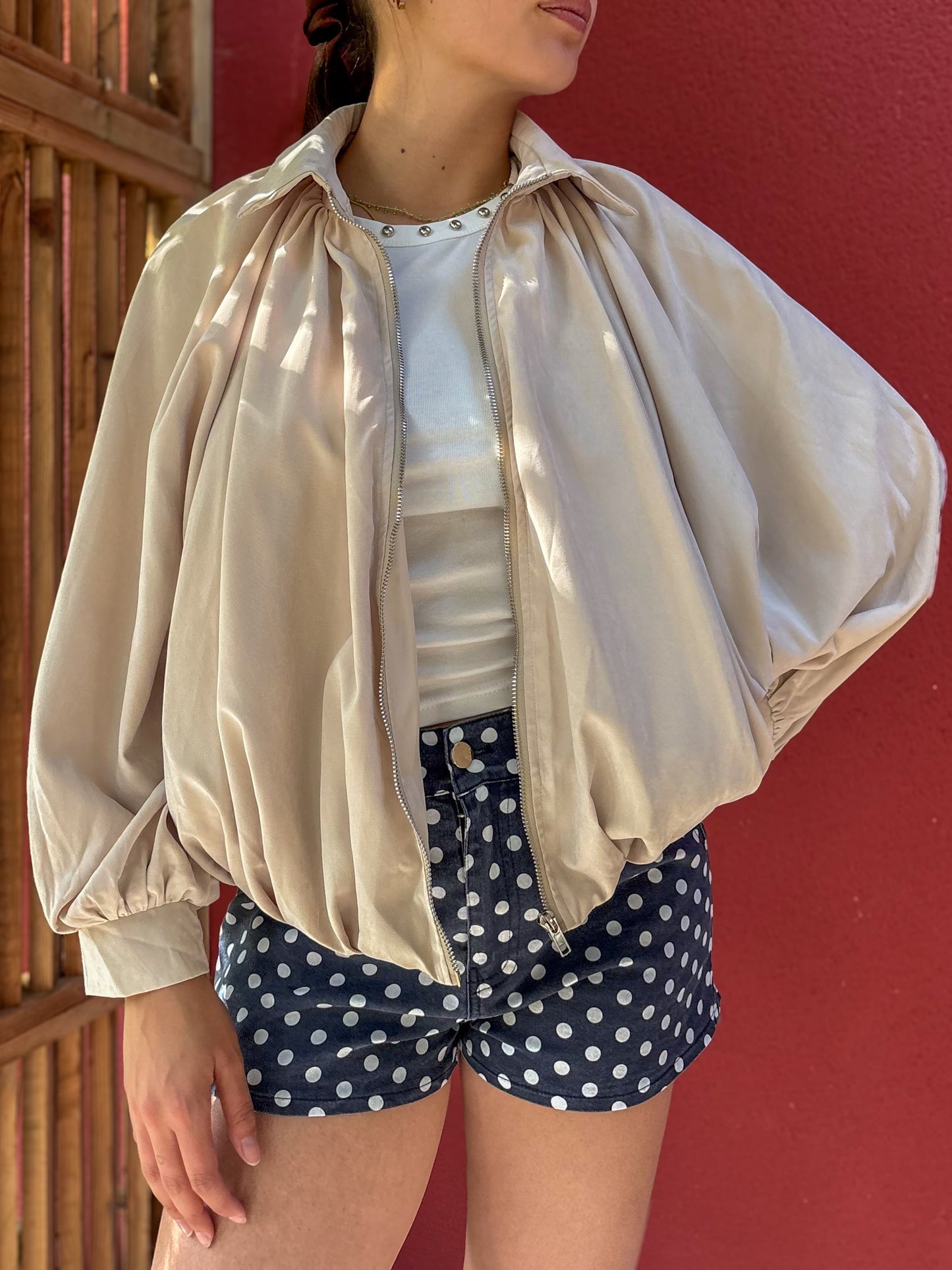 Veste Bomber à Manches Chauve-Souris