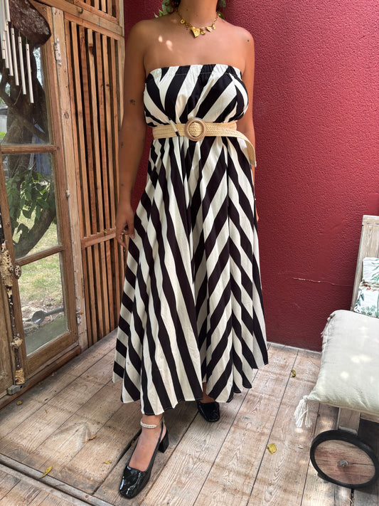 Robe bustier rayures