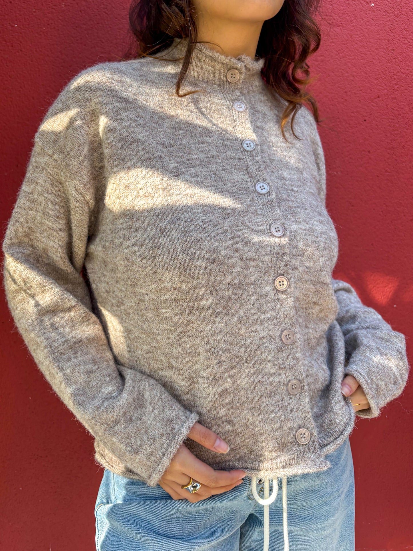 Gilet col montant à boutons