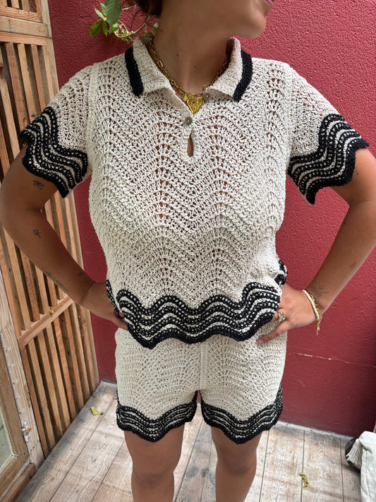 Ensemble, short en crochet