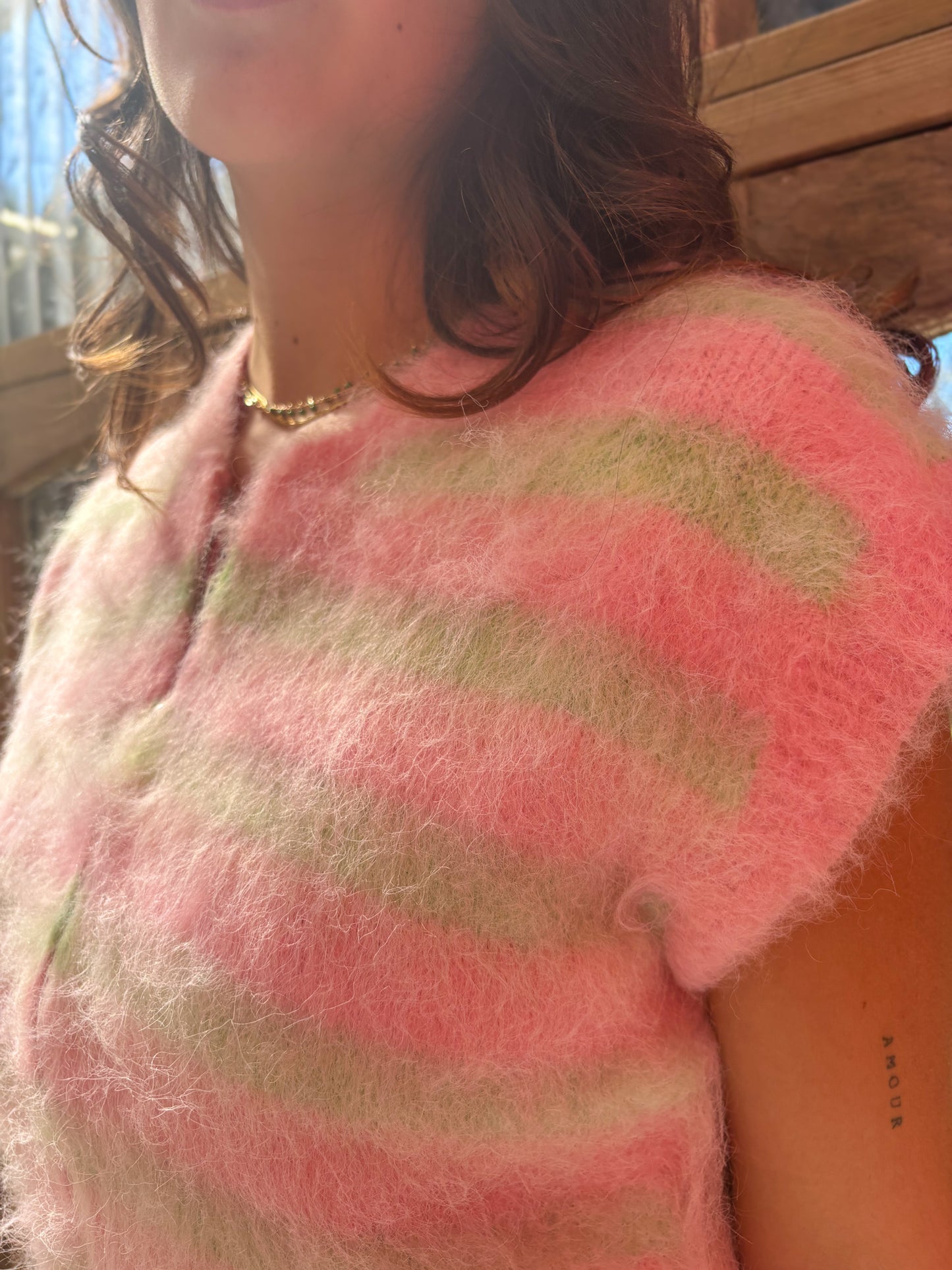 Gilet sans manches à rayures