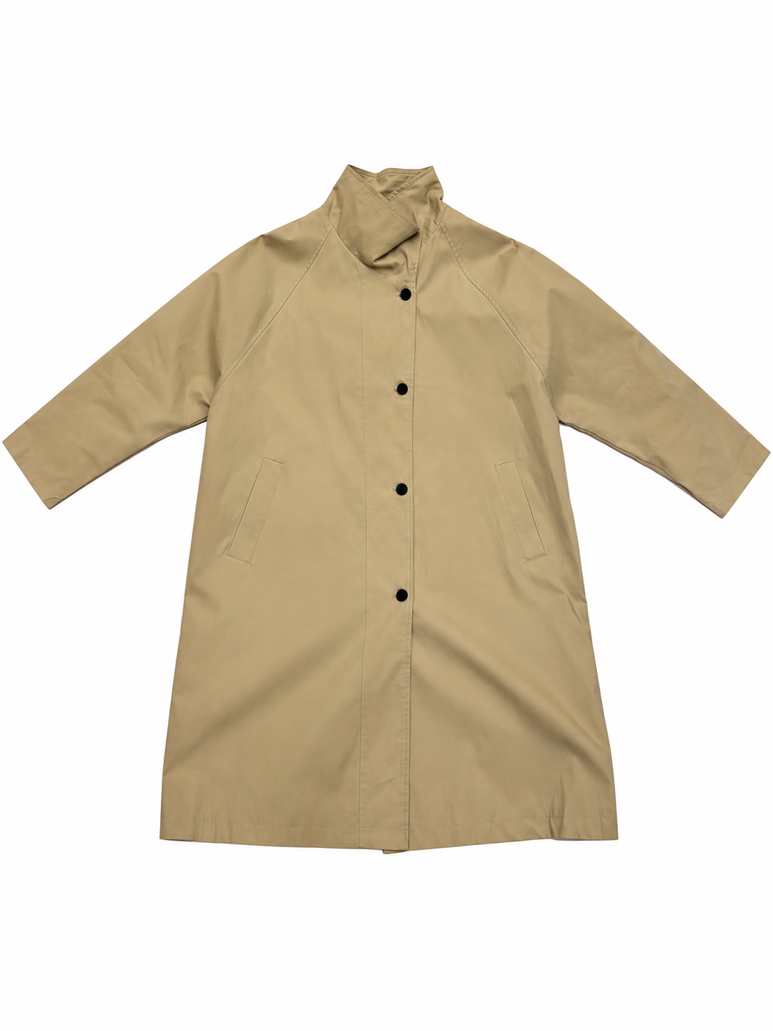 Trench long col montant
