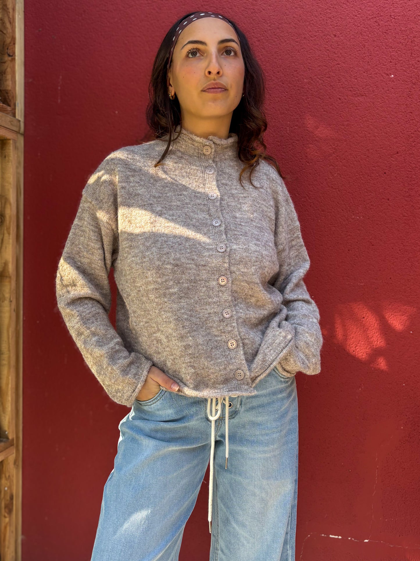 Gilet col montant à boutons