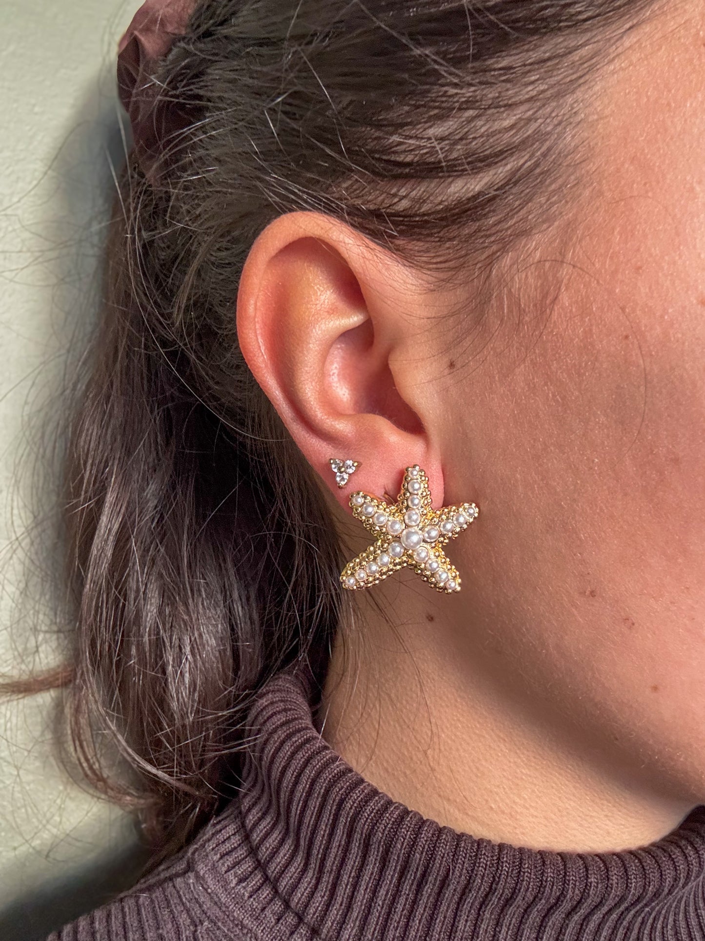 Boucles d’oreilles étoile perles