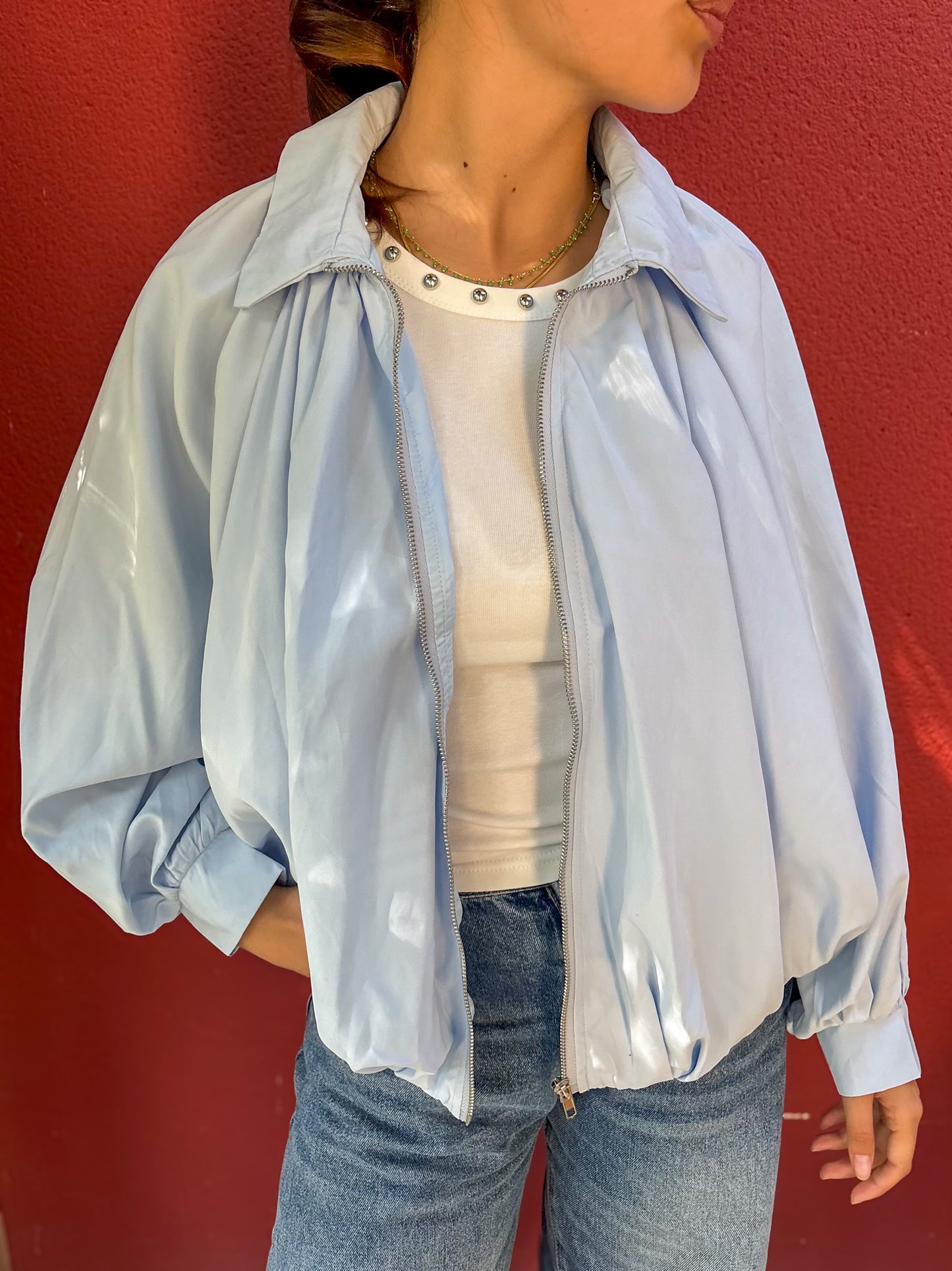 Veste Bomber à Manches Chauve-Souris