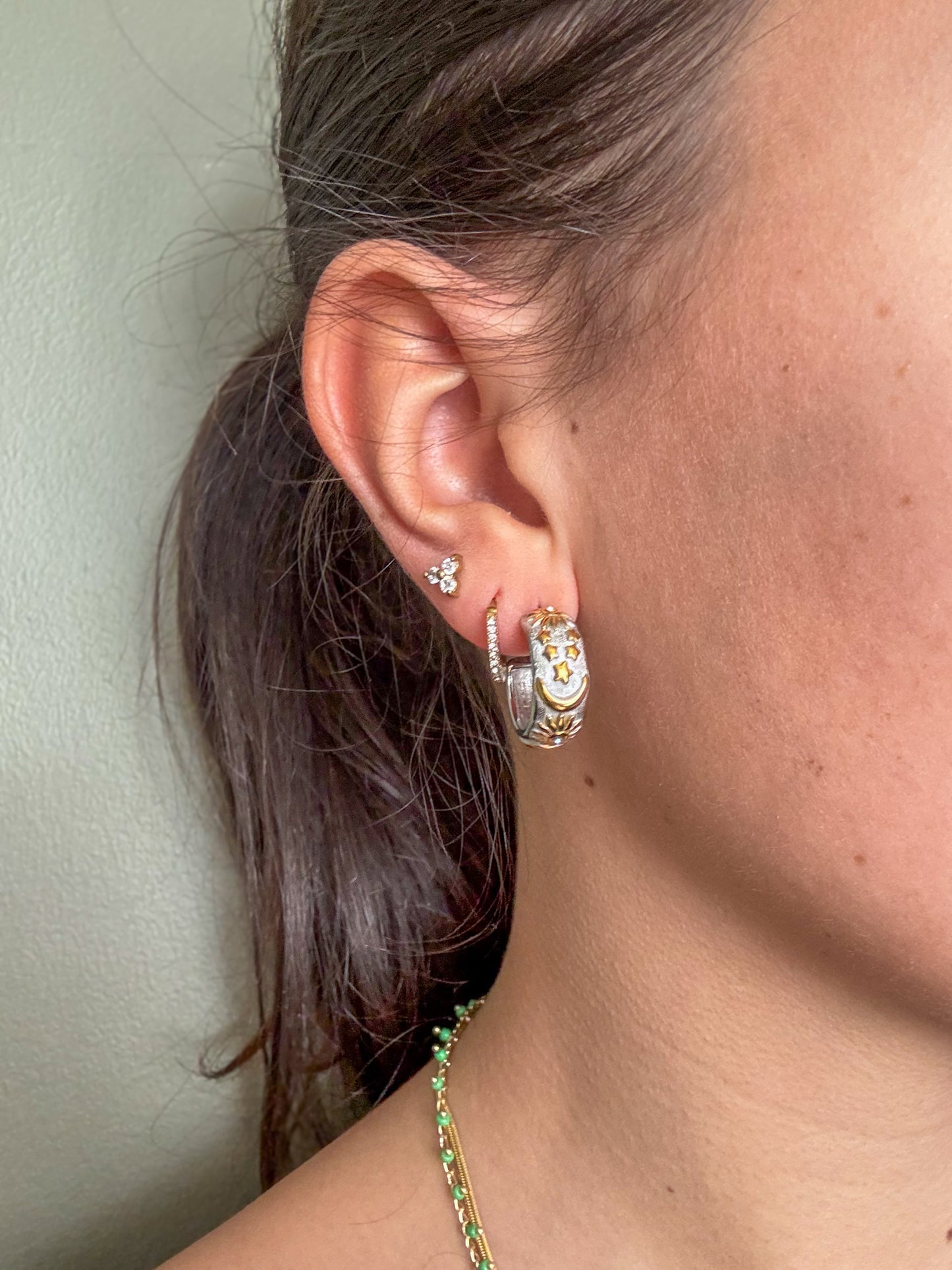 Boucles d’oreilles or/argent