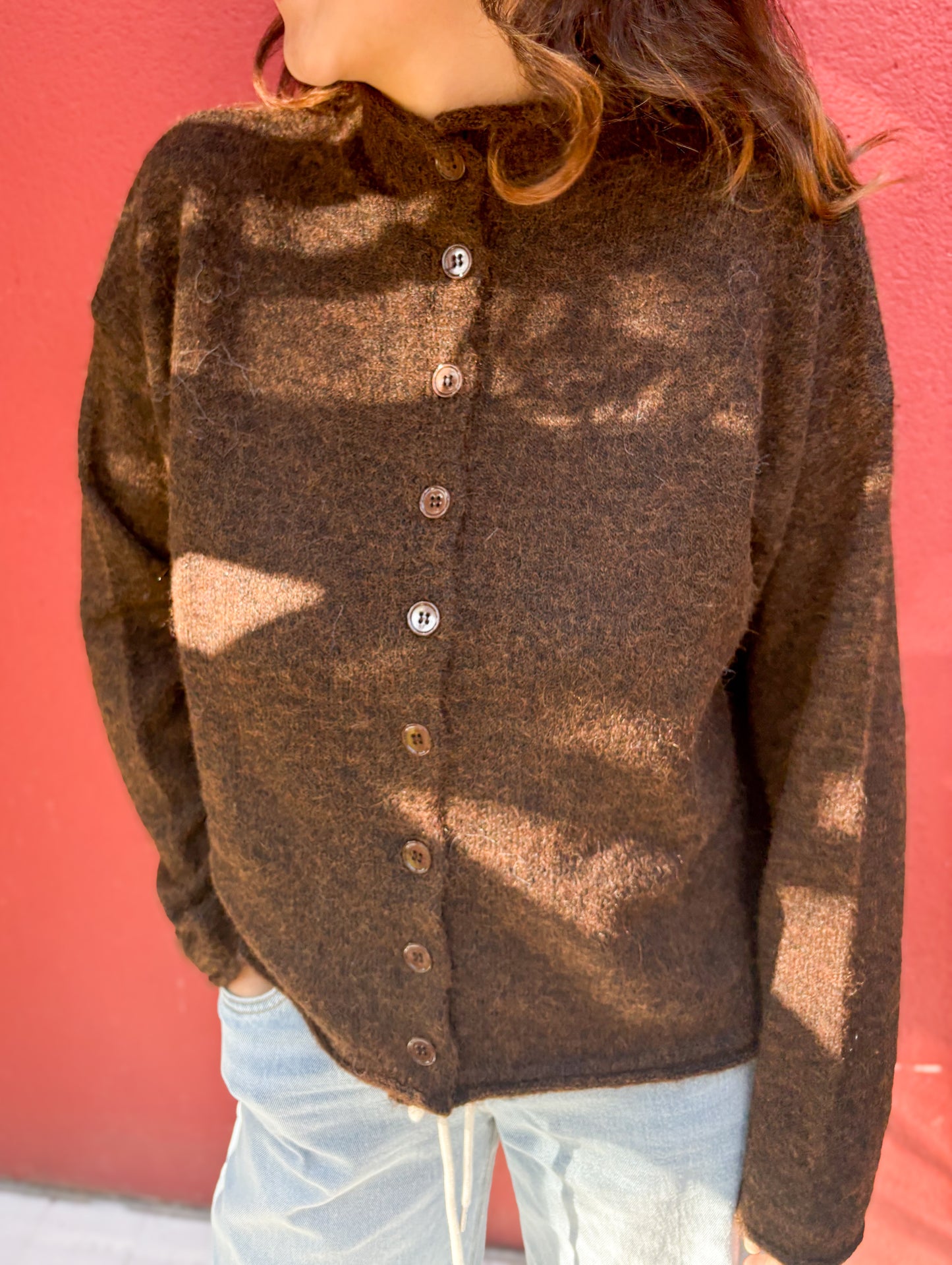 Gilet col montant à boutons