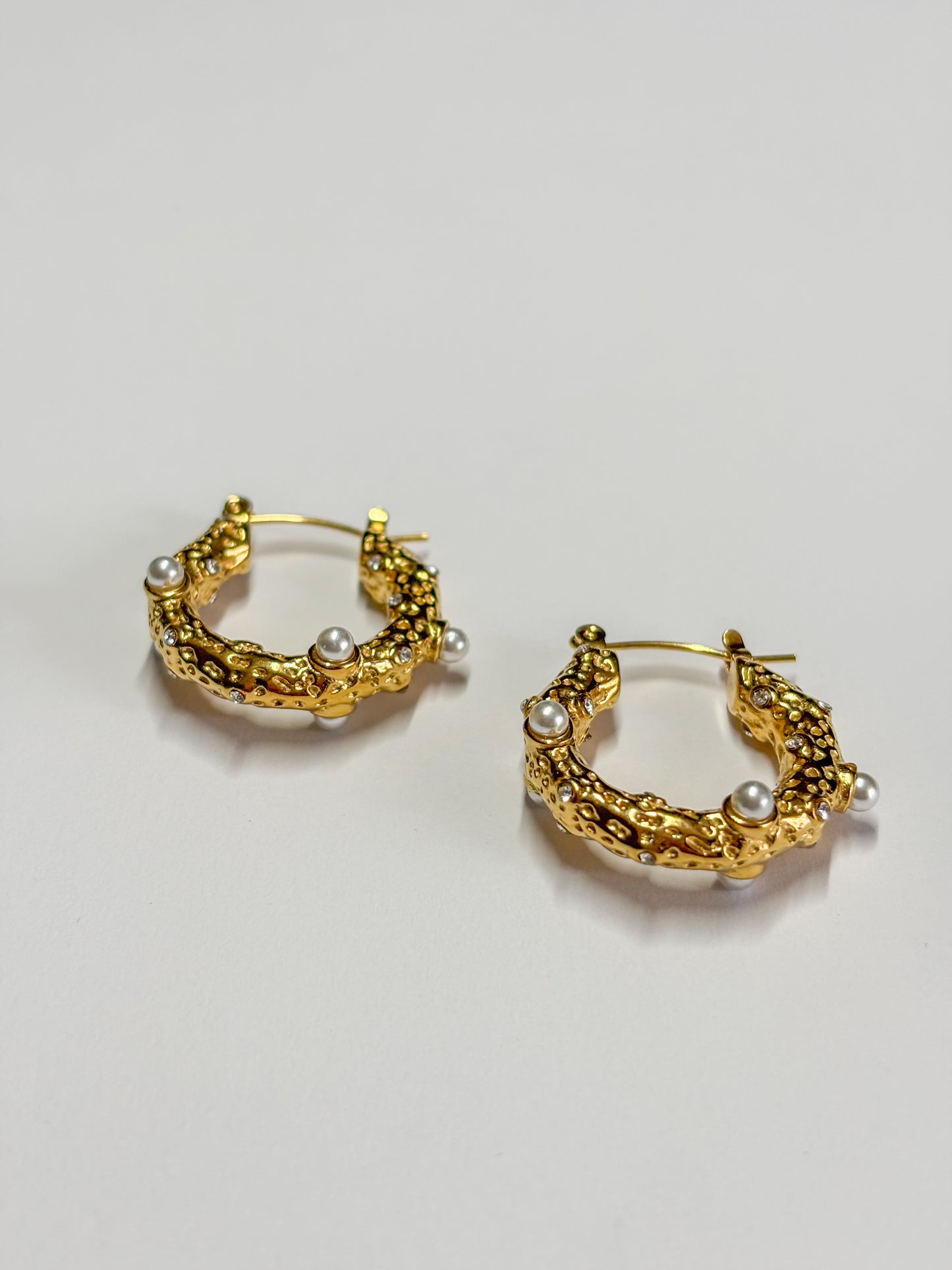 Boucles d’oreilles anneaux perlés
