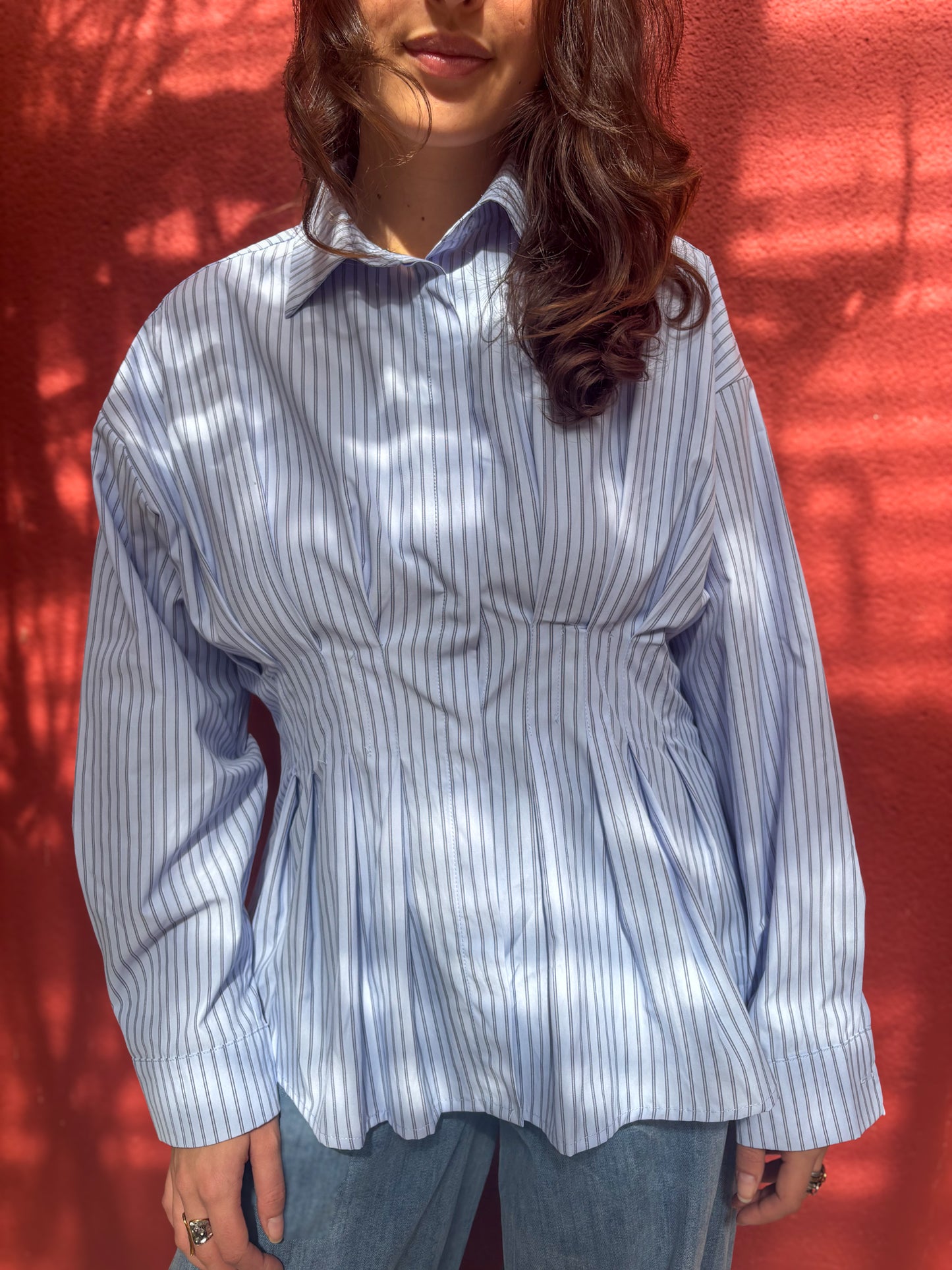 Chemise rayée cintrée taille structurée