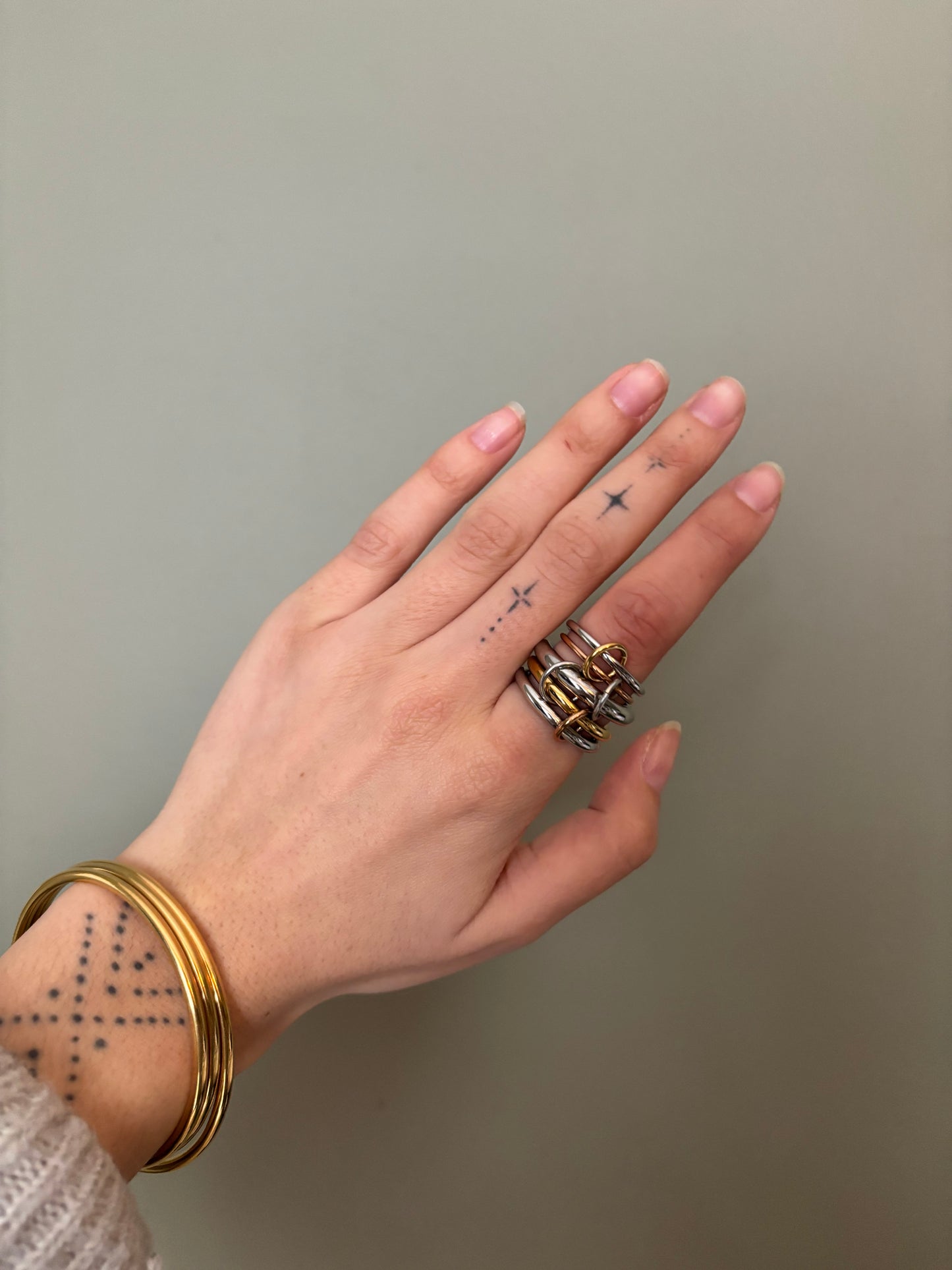 Bague multi anneaux or/argent