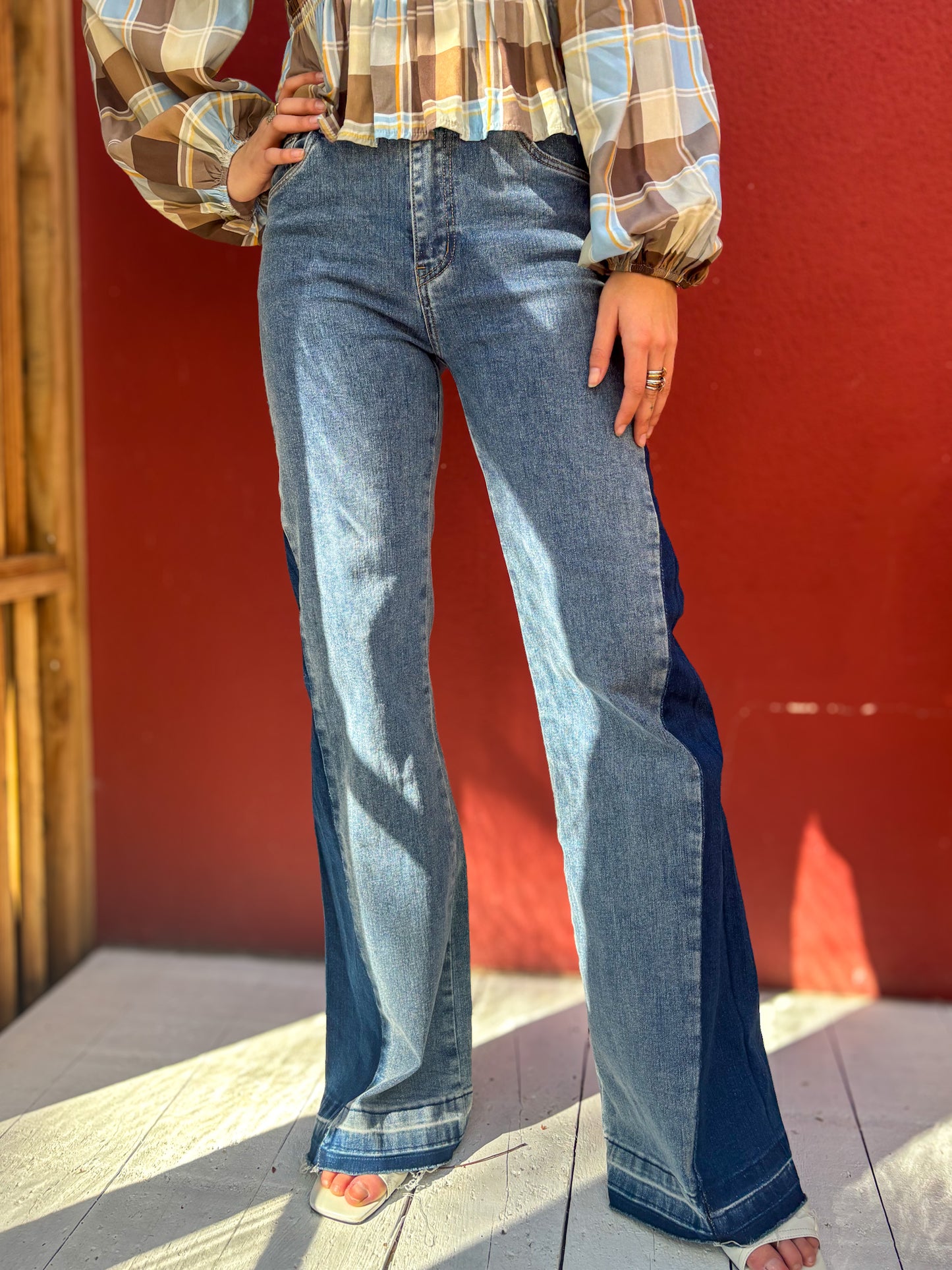 Jean flare patchwork