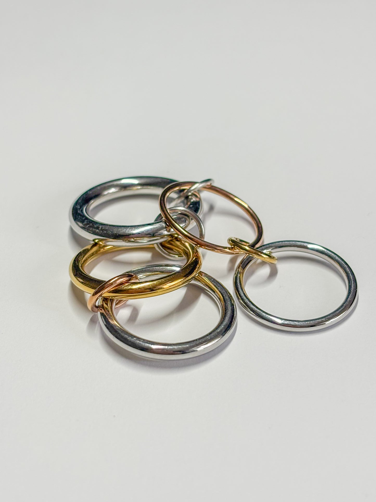 Bague multi anneaux or/argent