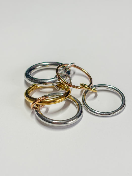 Bague multi anneaux or/argent