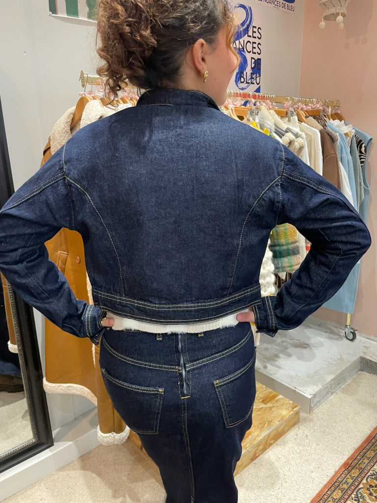 Veste en jean surpiqure